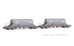 Jouef HJ6306 - H0 - 2-tlg. Set Schwenkdachwagen DMI / Saint Gobain, SNCF, Ep. V